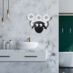 Gaya Domba Penyimpanan Roll Kertas Toilet Dipasang di Dinding Logam